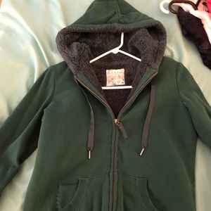 Women’s green Kirra brand fleece zip up Size Large